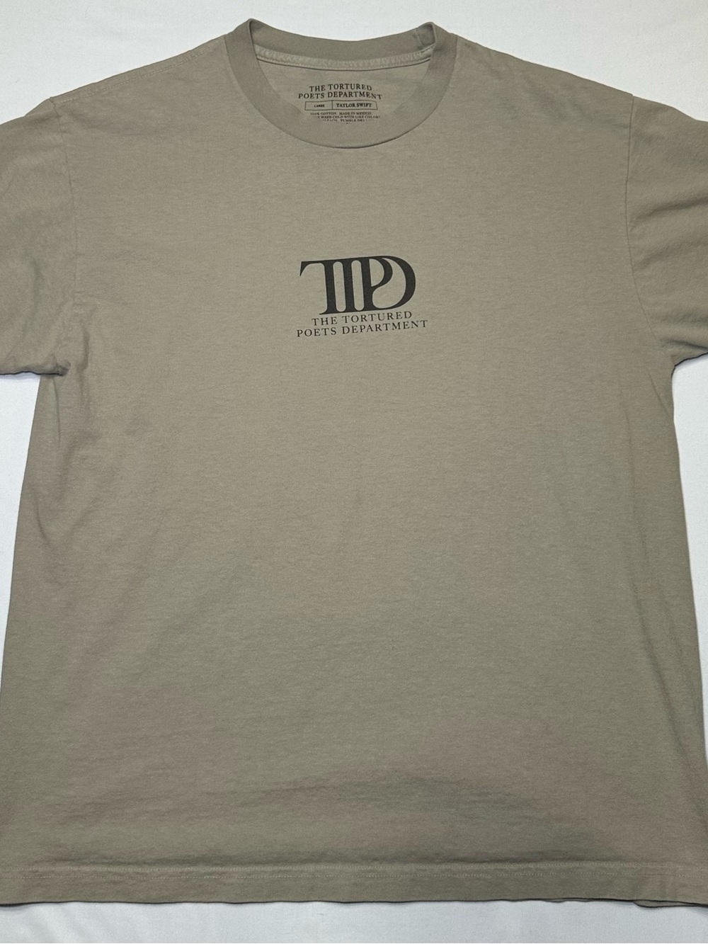 Official Taylor Swift TTPD Cyclone Beige T-Shirt Size Large